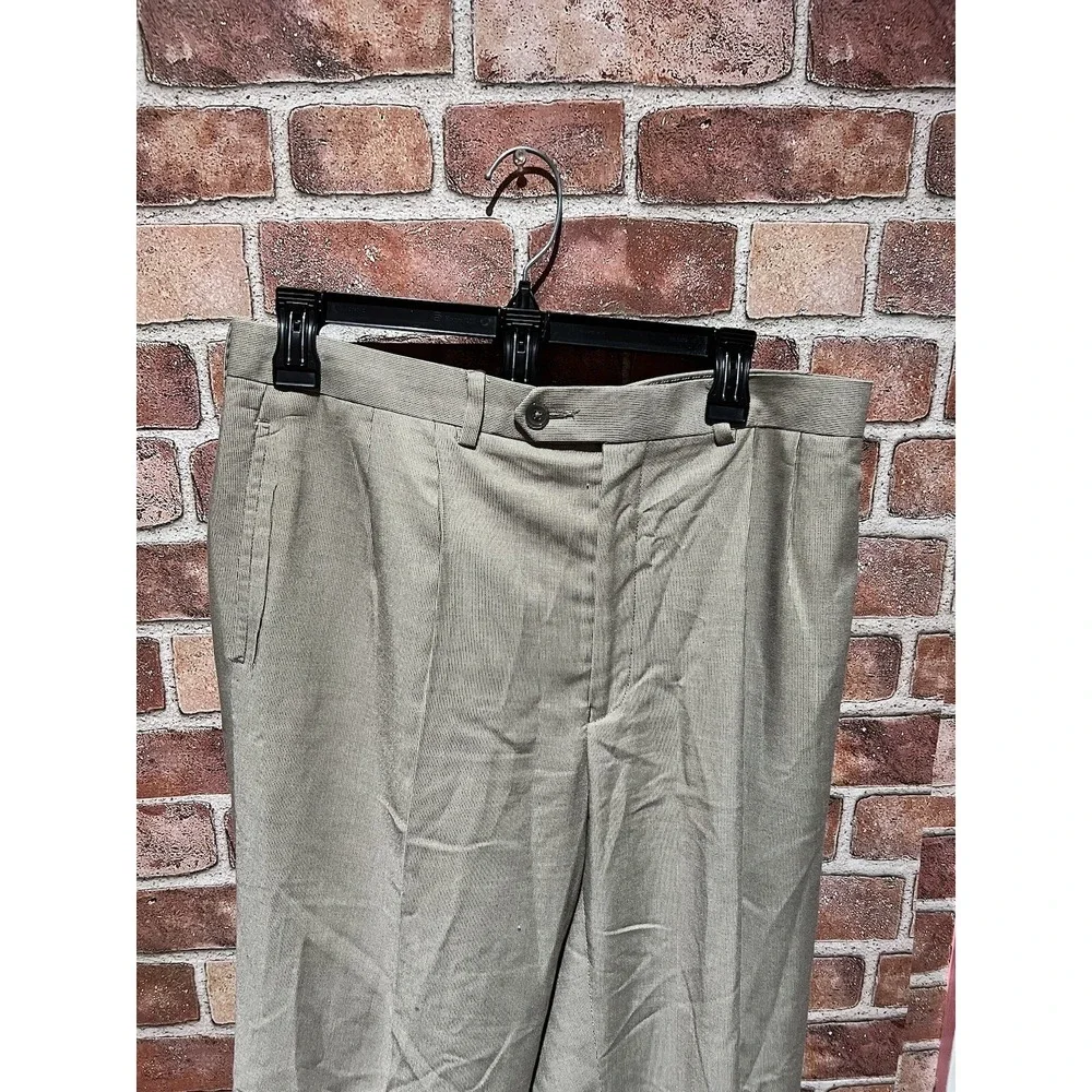 Polo Ralph Lauren Mens Dress Slack Pants Modern Fit Size‎ 34x34 Grey/Tan Cuffed